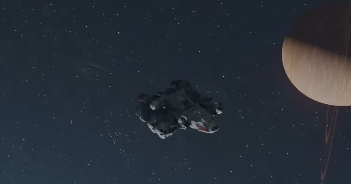 A screenshot of a ship travelling to Kreet in Starfield.
