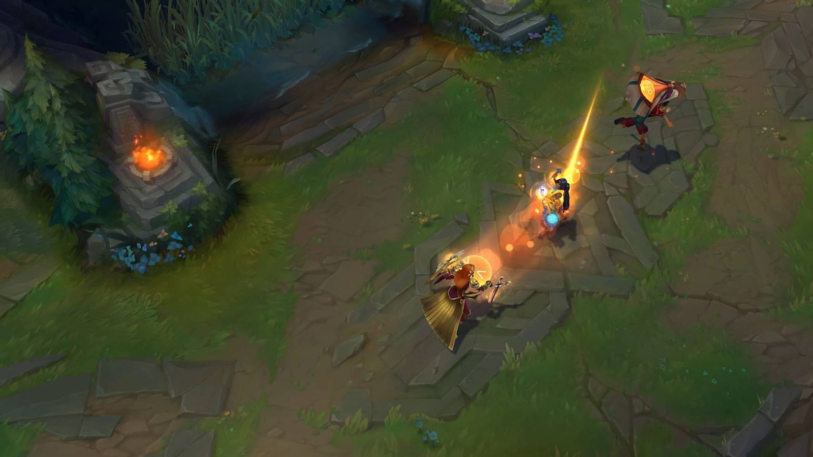 Milio performing the Fired Up move in League of Legends.