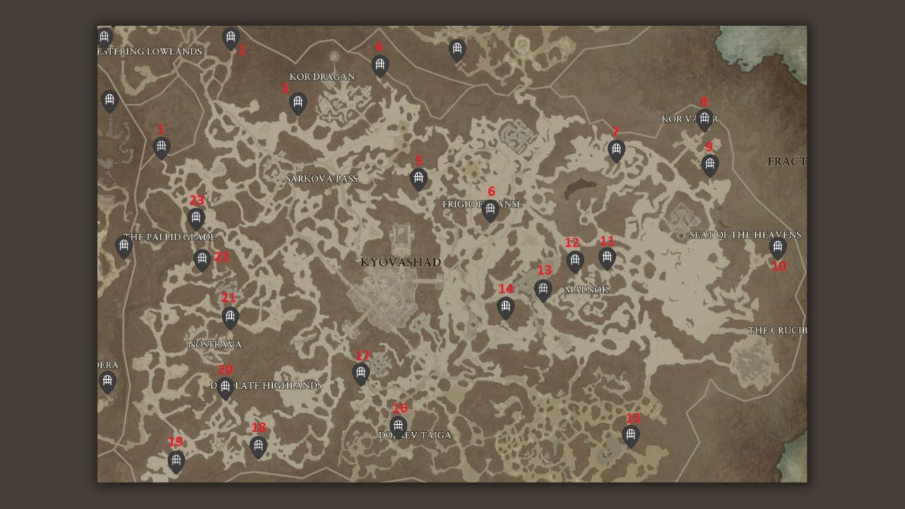 All dungeons in Fractured Peaks