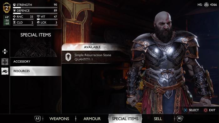 Kratos in God of War Ragnarok, wearing shiny silver armour