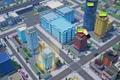 A city skyline in Idle Office Tycoon.