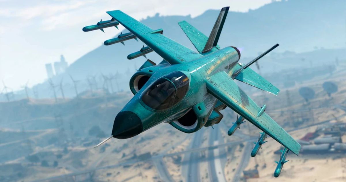 A promo screenshot of a jet in GTA Online.