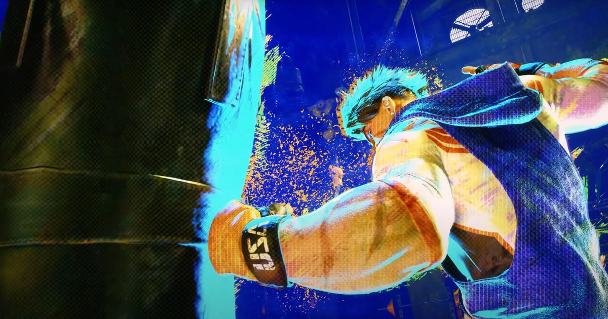 Ryu hits punching bag during Street Fighter 6 trailer.