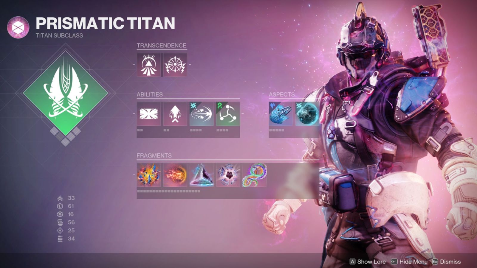 An image of the Prismatic Titan subclass