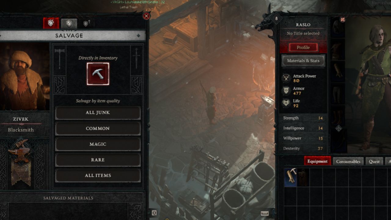 The blacksmith in Diablo 4