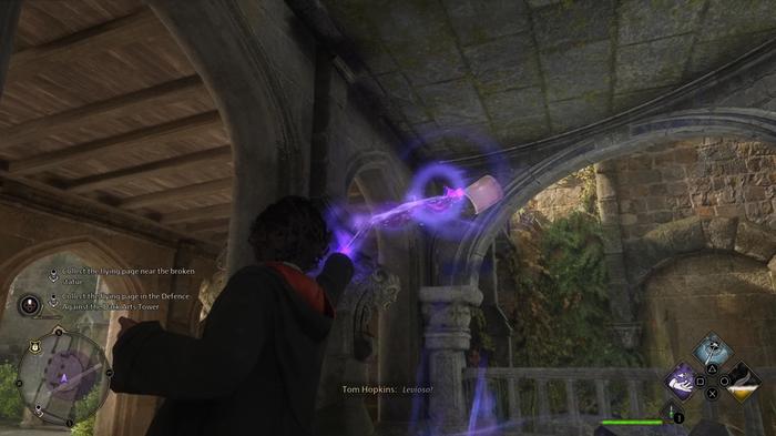 catching a flying field guide page in hogwarts legacy