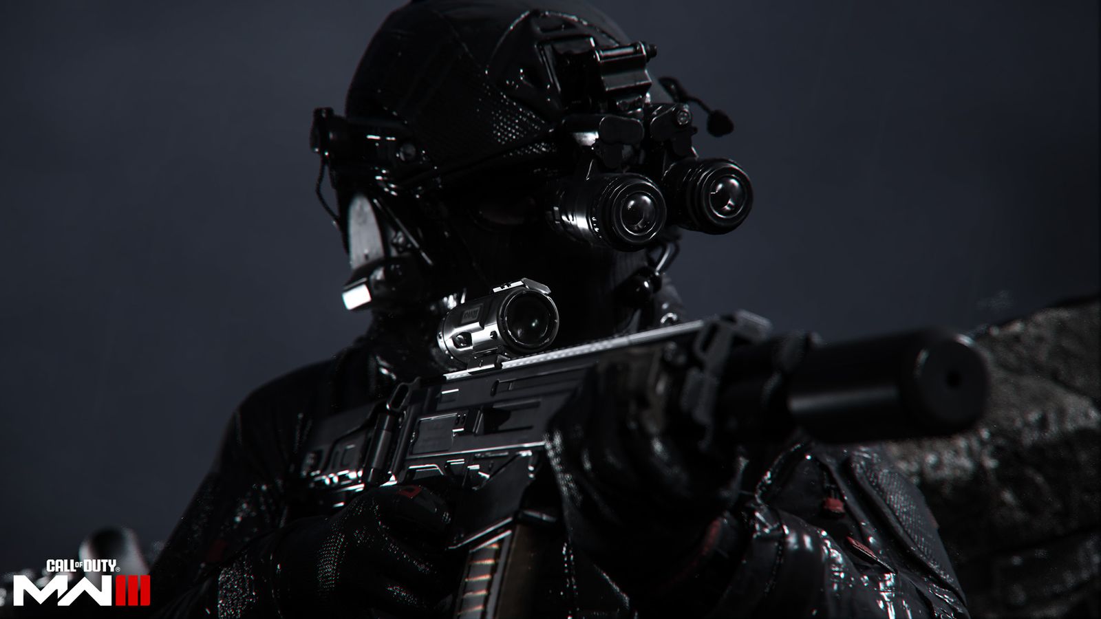 Modern Warfare 3 campaign mode showcase featuring a covert operative