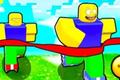 Roblox characters racing in roller skates