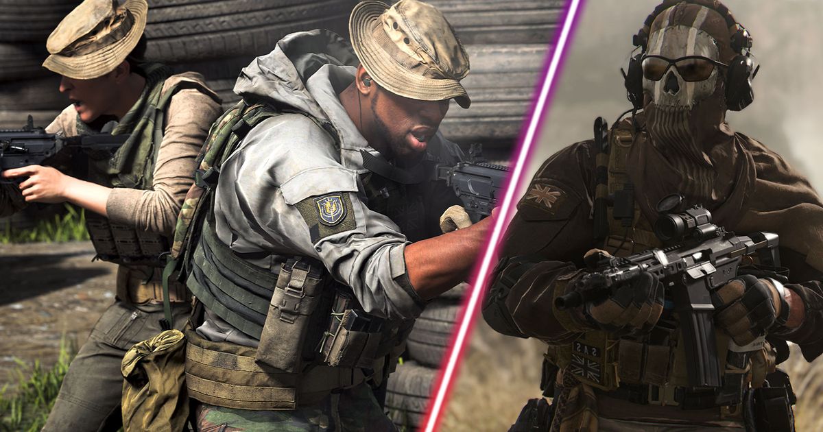 Modern Warfare 2 gunfight players and Ghost holding gun