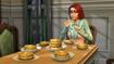 A young woman standing near a table filled with delicious pastries, while a woman behind her assists with the Sims 4 Horse Ranch cheats.