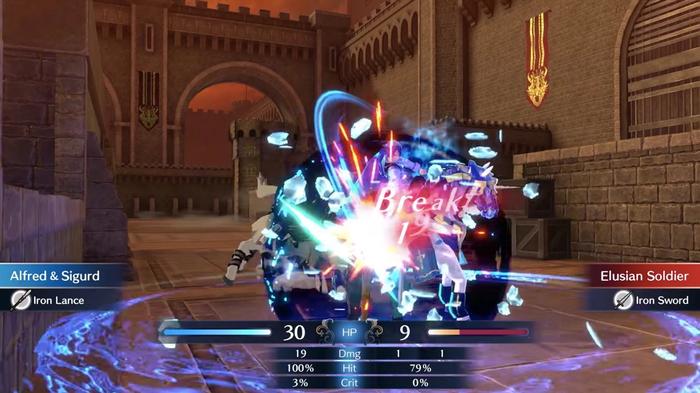 Image of a turn-based move in Fire Emblem Engage.