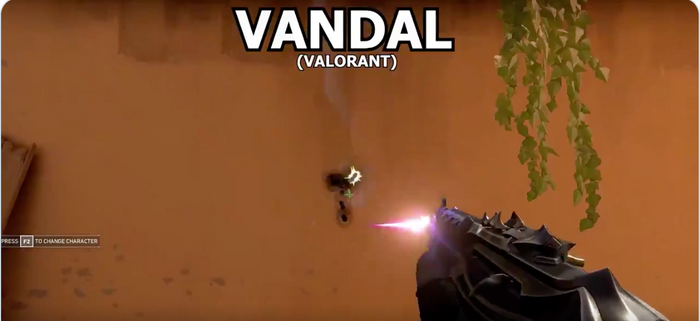 The Vandal's spray is akin to the AK47 in CS:GO