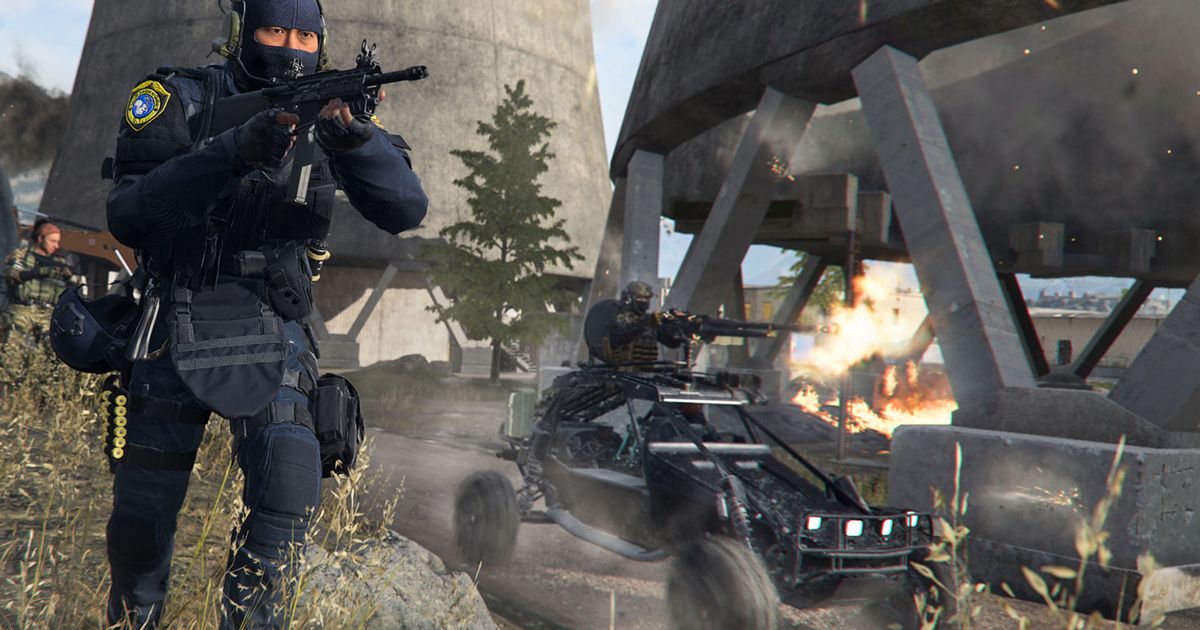 Modern Warfare 3 player aiming with gun and player driving ATV in background