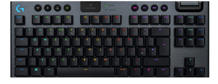 best low-profile keyboard for Halo Infinite, product image of a blue TKL gaming keyboard