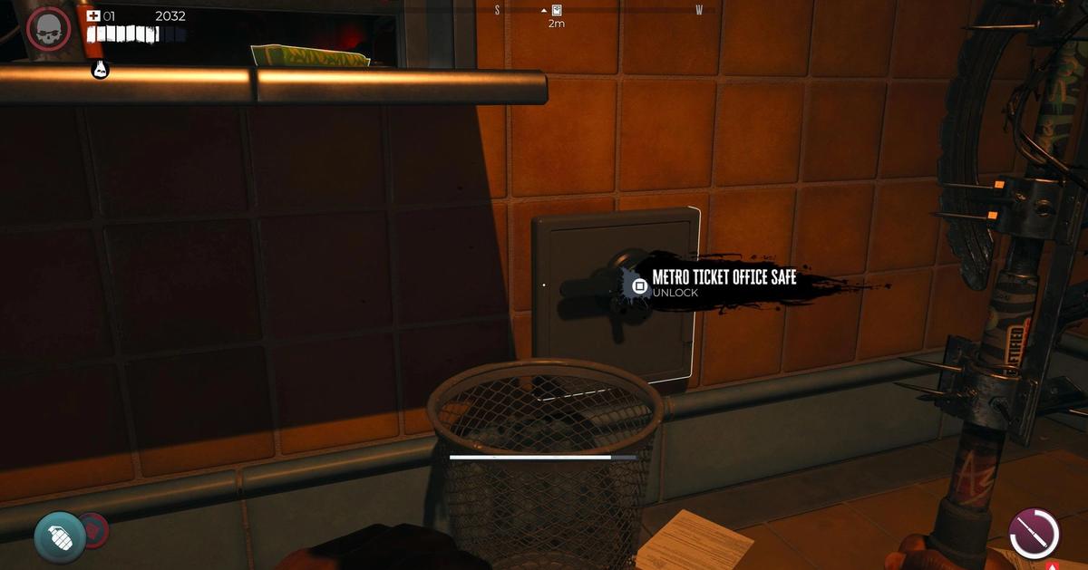 A screenshot of the Metro Ticket Office Safe in Dead Island 2.