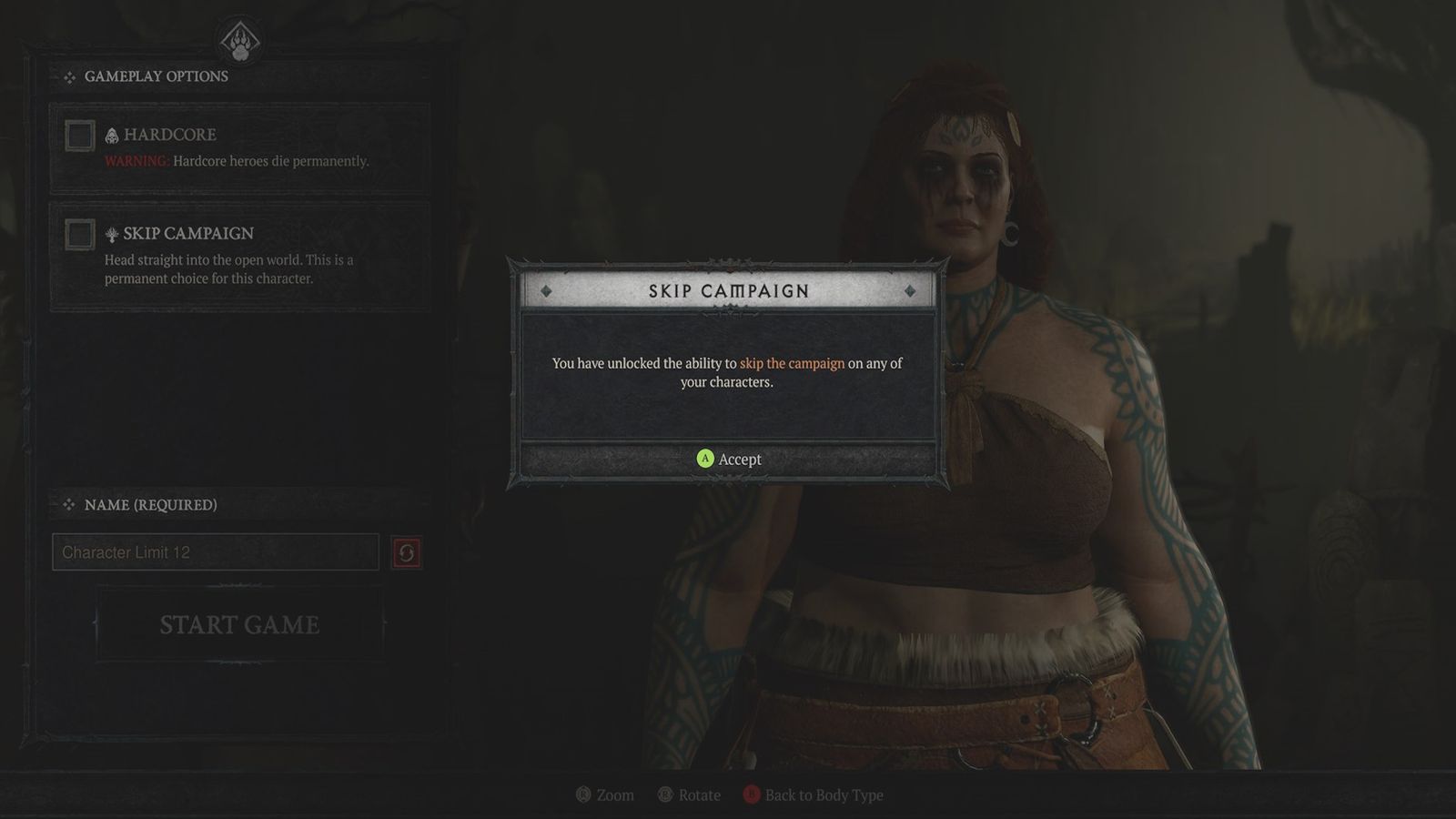 Once you make your second character or alt, you'll see an option to skip the campaign.