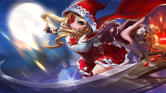 Artwork for Mobile Legends featuring Ruby in her Little Red Riding Hood outfit.