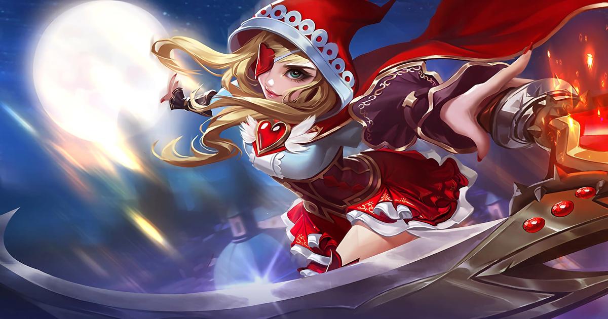 Artwork for Mobile Legends featuring Ruby in her Little Red Riding Hood outfit.