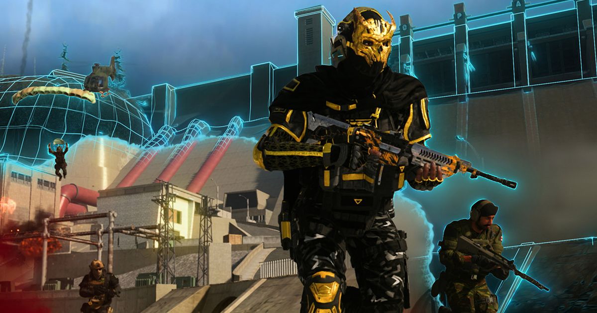 Warzone players with blue outline in background