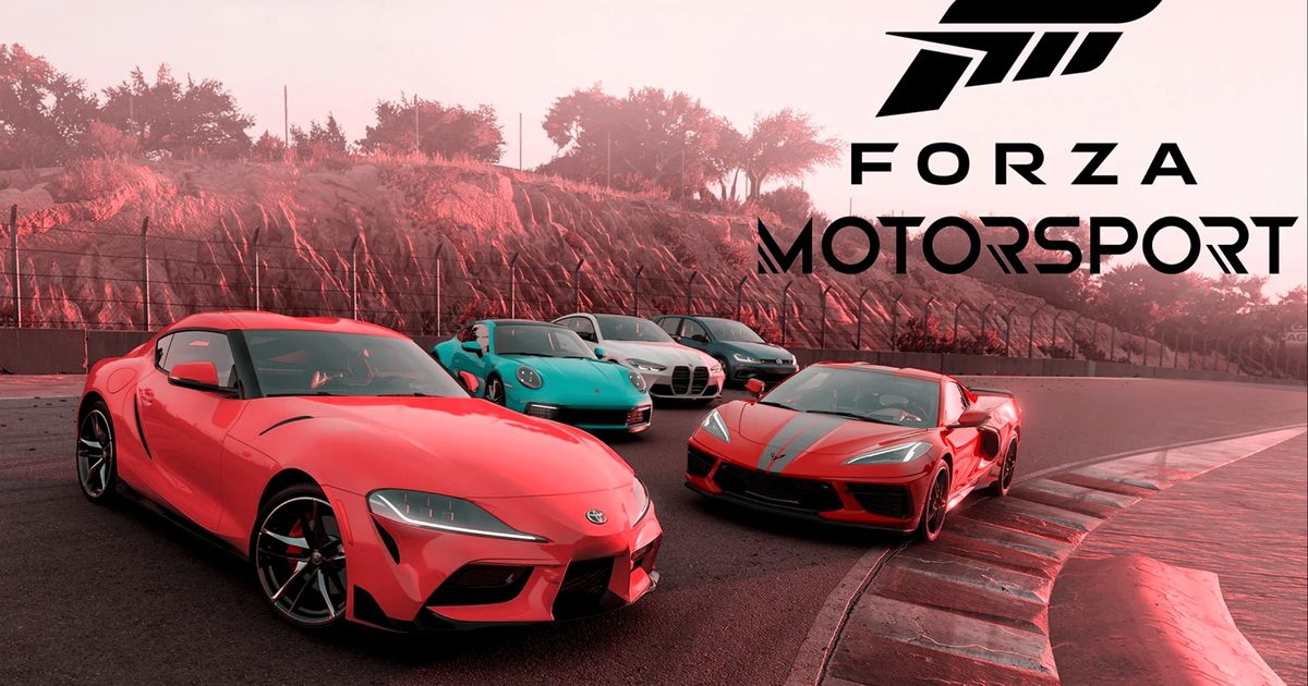 Forza Motorsport vehicles with a red filter