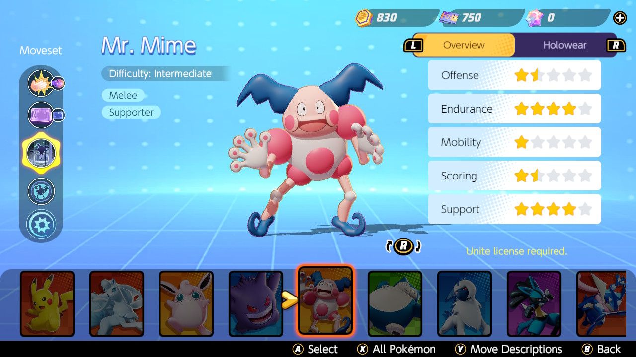 Mr. Mime struggles to keep on top of the Pokémon Unite tier list.