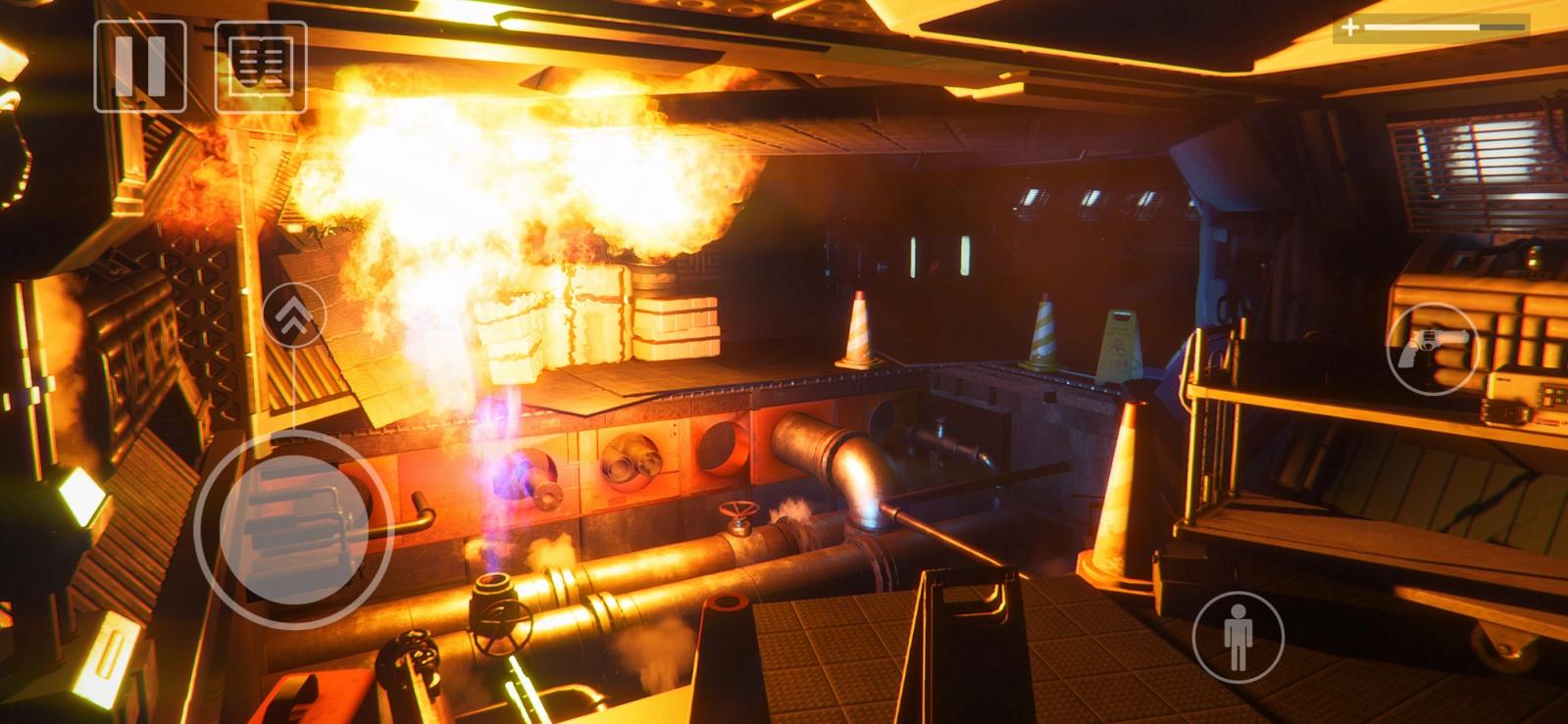A fire coming out of a pipe in Alien: Isolation.