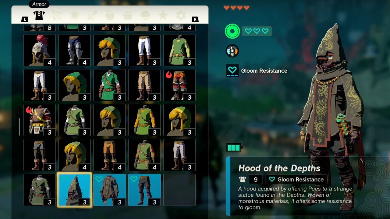 Zelda: Tears of the Kingdom: The Depths Armor Set 