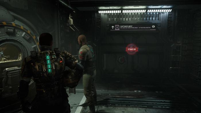 Isaac in his rig with Hammond in Dead Space remake
