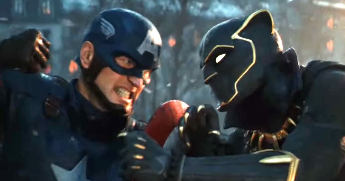 Captain America and Black Panther fighting in Marvel 1943: Rise of Hydra 
