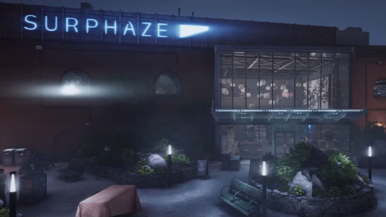 An image of the outside of the Surphaze art gallery from Payday 3