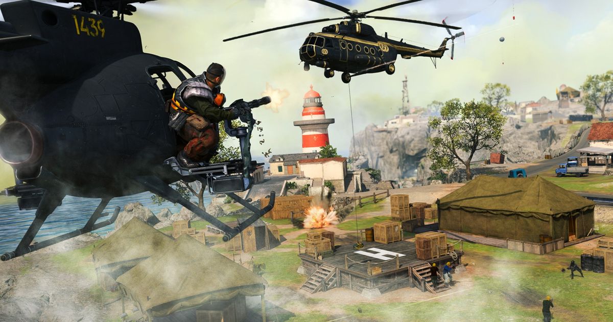 Image showing Warzone player firing helicopter turret