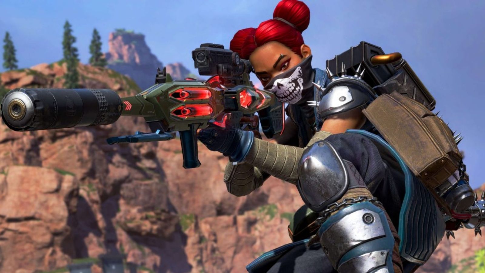 Apex Legends Lifeline using a Sniper Rifle in a Legendary Skin in Kings Canyon