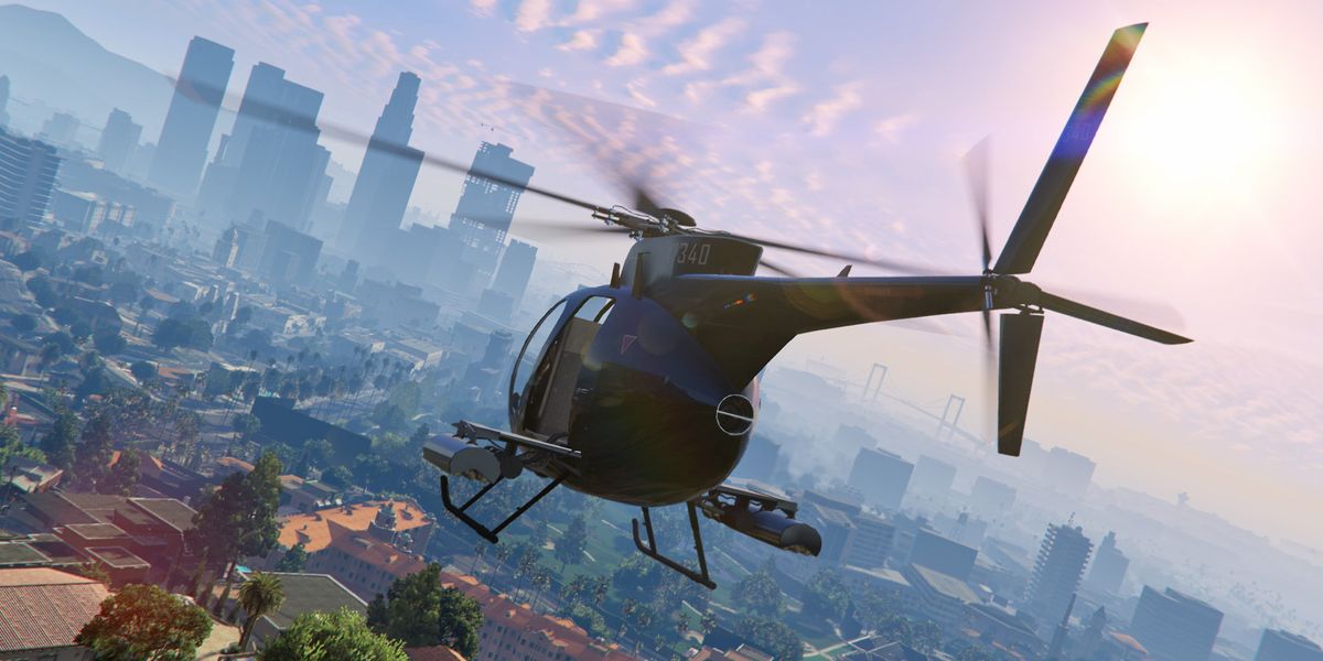 An image of a helicopter in GTA Online.