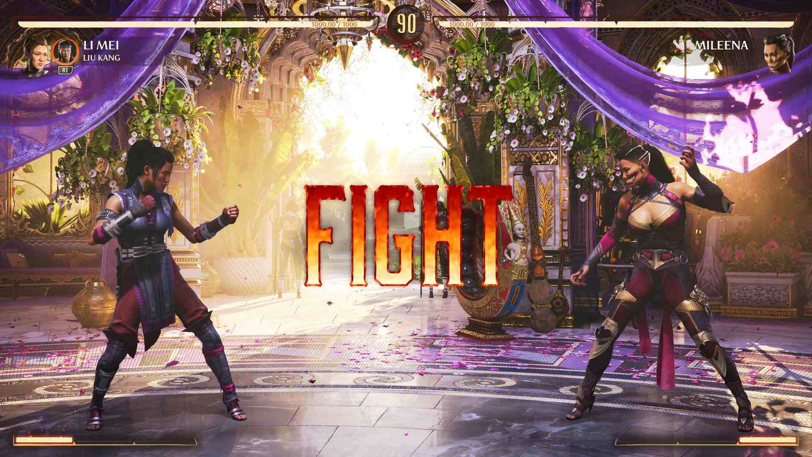 Li Mei and Mileena about to fight in Mortal Kombat 1.