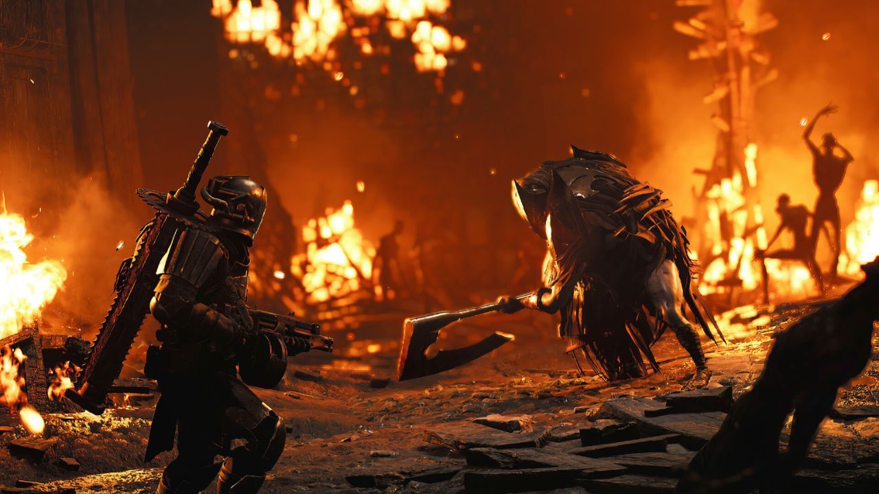 The character is fighting an unknown creature in Remnant 2.