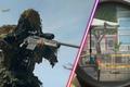 Warzone 2 player holding sniper and sniper scope zoomed in
