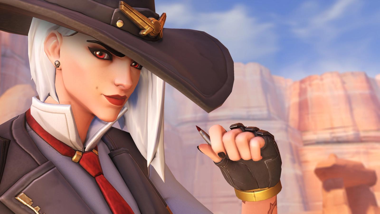 Ashe, a DPS hero in Overwatch 2, ranks highly in our tier list
