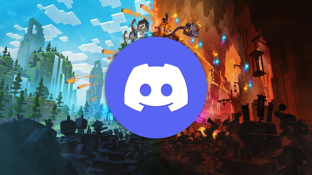 Minecraft Legends game and Discord logo