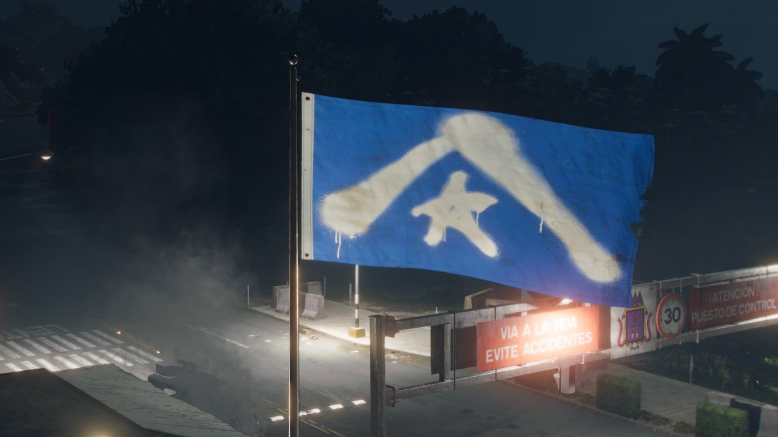 A Military Checkpoint after being captured by Libertad in Far Cry 6.