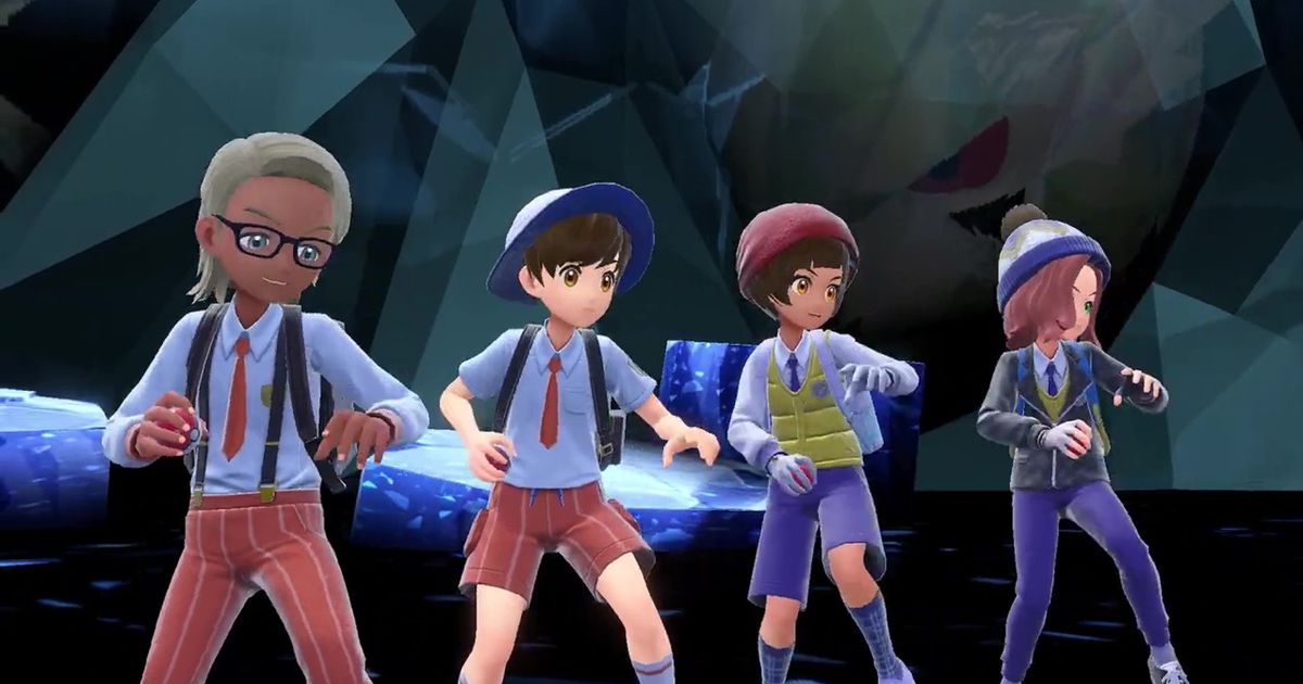 Image of four trainers in Pokémon Scarlet and Violet.