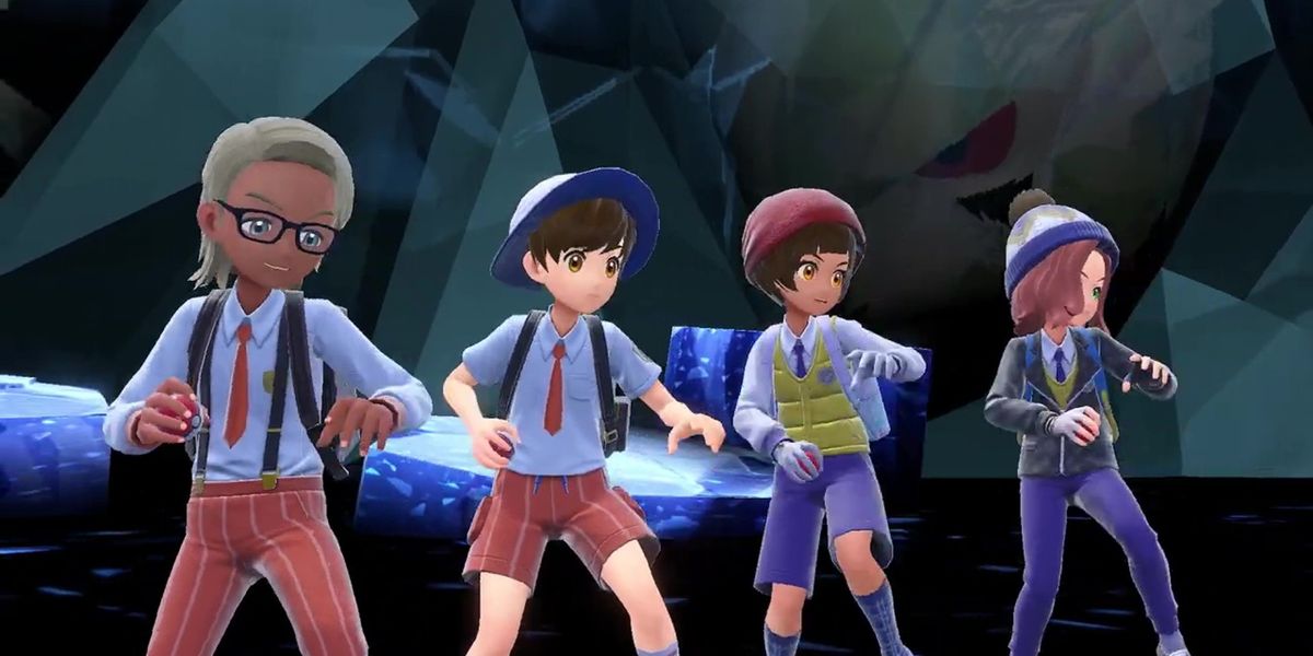 Image of four trainers in Pokémon Scarlet and Violet.