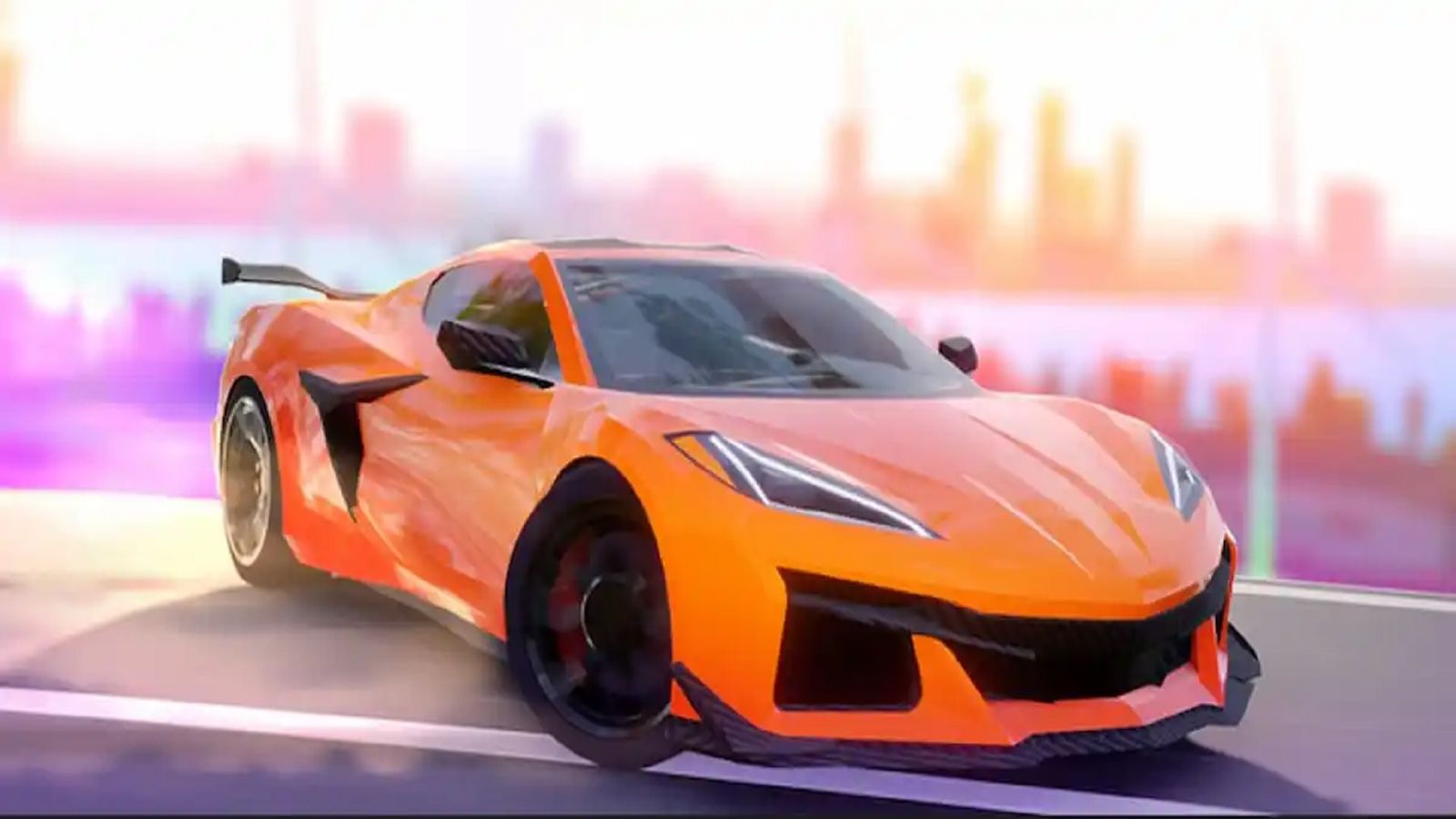 Drive World poster image featuring a orange car