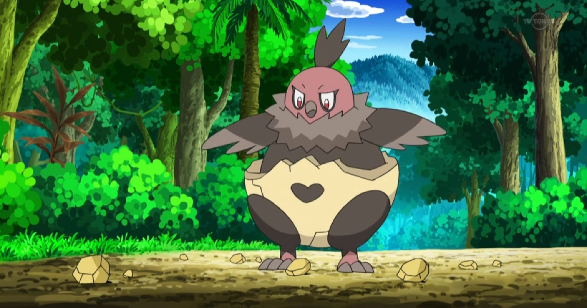 pokemon anime vullaby standing looking at rock