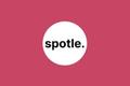 Spotle logo on pale red background