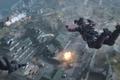 Screenshot of Warzone 2 players dropping from sky onto Pagoda building on Ashika Island map