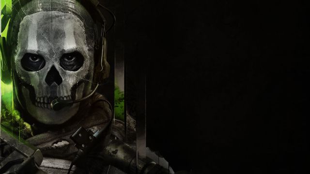 Image showing Ghost from Modern Warfare 2 2022 on a black and green background