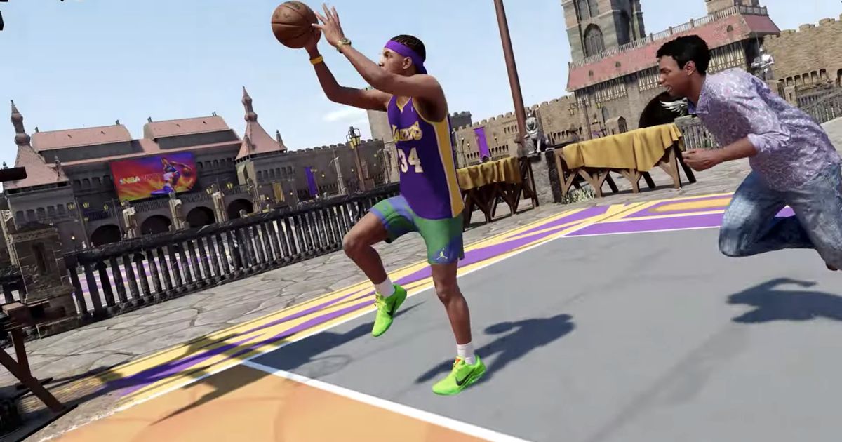 Image of a player performing a layup in NBA 2K23.