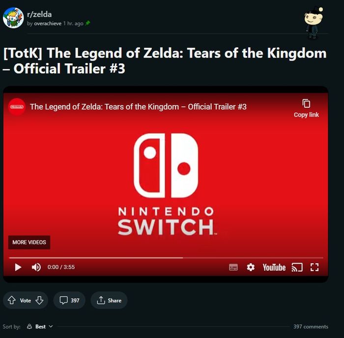 The thread on the r/Zelda subreddit.