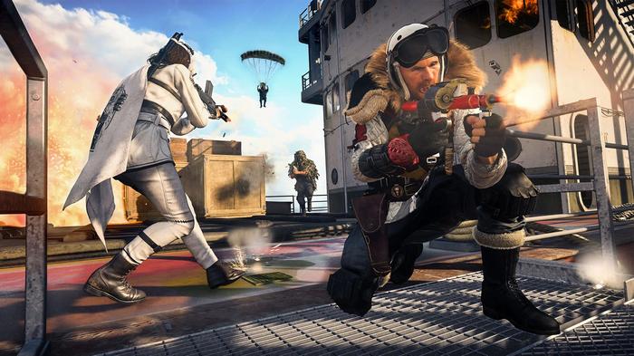 Image showing Warzone players fighting on cargo ship