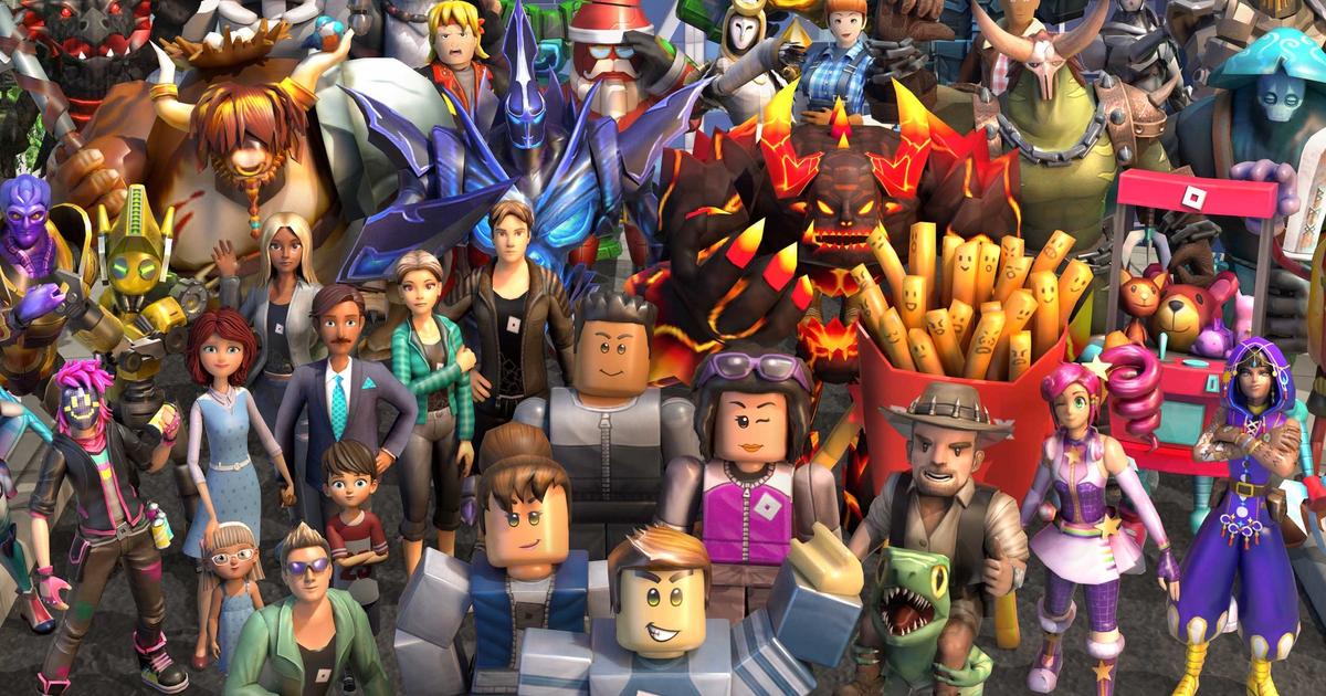 A collection of Roblox avatars.
